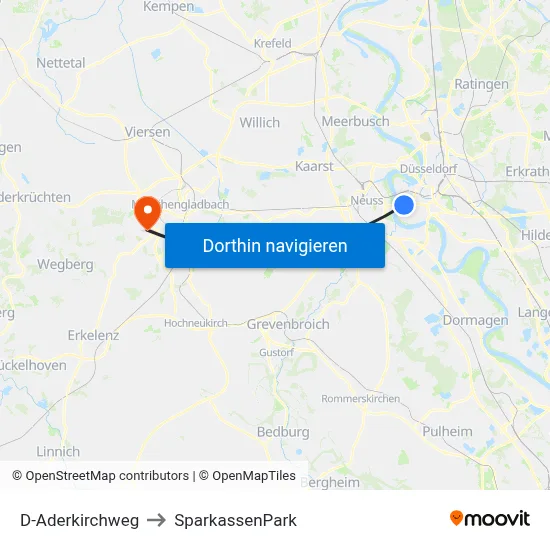 D-Aderkirchweg to SparkassenPark map