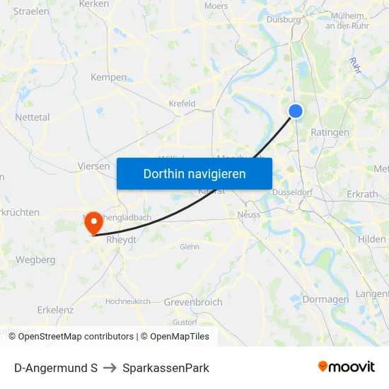 D-Angermund S to SparkassenPark map