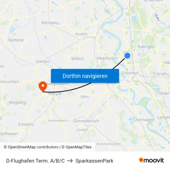 D-Flughafen Term. A/B/C to SparkassenPark map