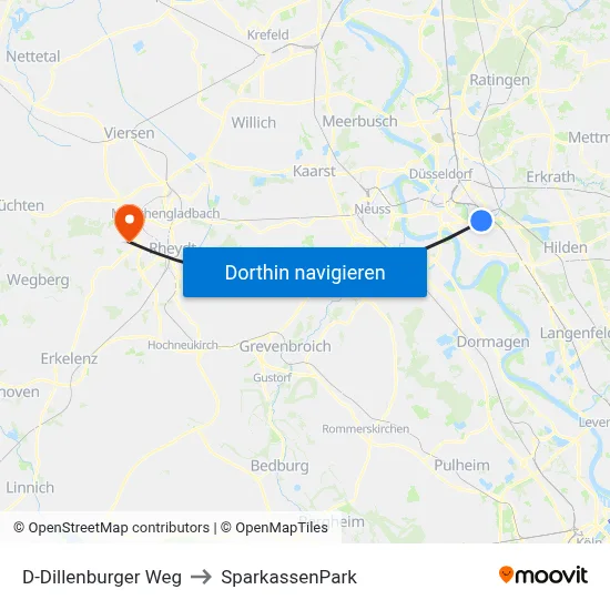 D-Dillenburger Weg to SparkassenPark map