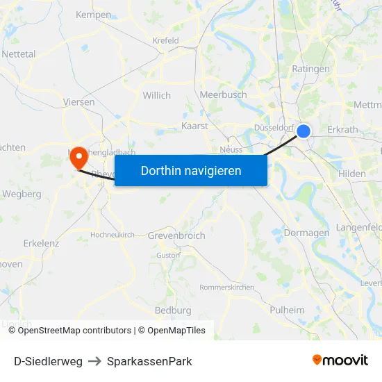 D-Siedlerweg to SparkassenPark map