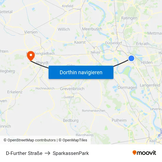 D-Further Straße to SparkassenPark map