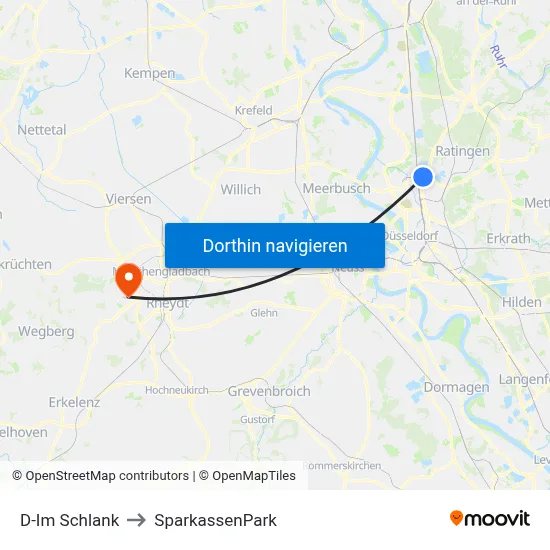 D-Im Schlank to SparkassenPark map