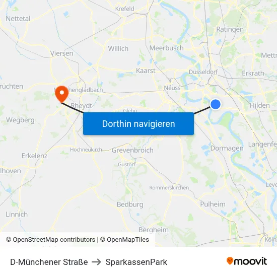 D-Münchener Straße to SparkassenPark map