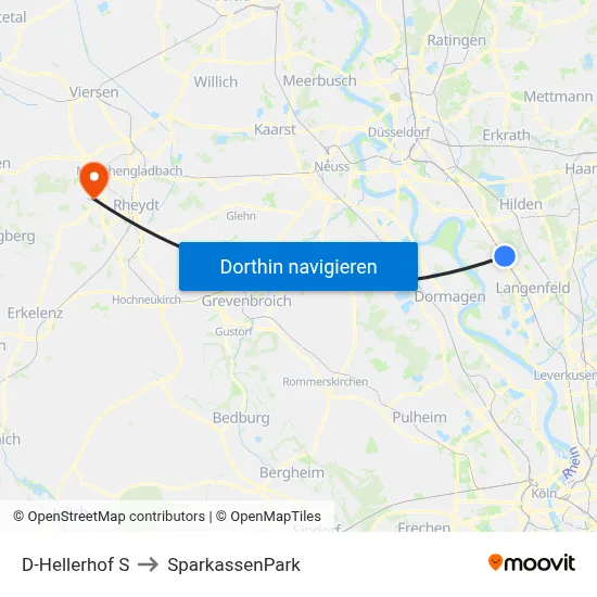 D-Hellerhof S to SparkassenPark map