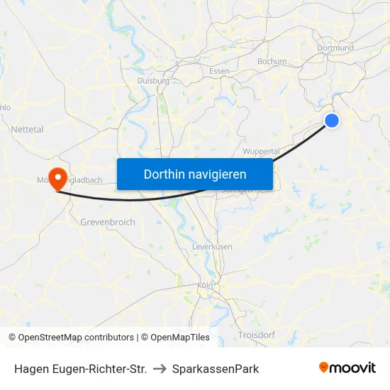 Hagen Eugen-Richter-Str. to SparkassenPark map