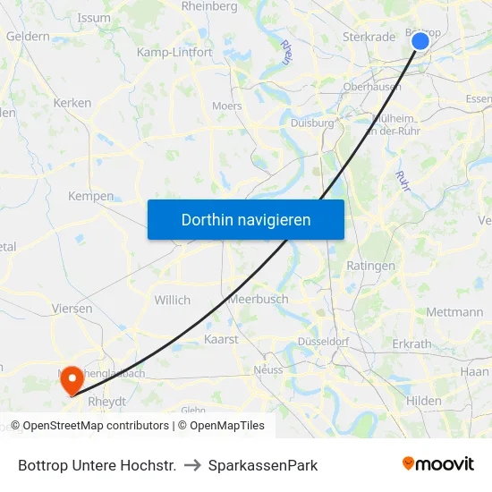 Bottrop Untere Hochstr. to SparkassenPark map