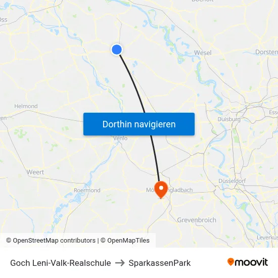 Goch Leni-Valk-Realschule to SparkassenPark map