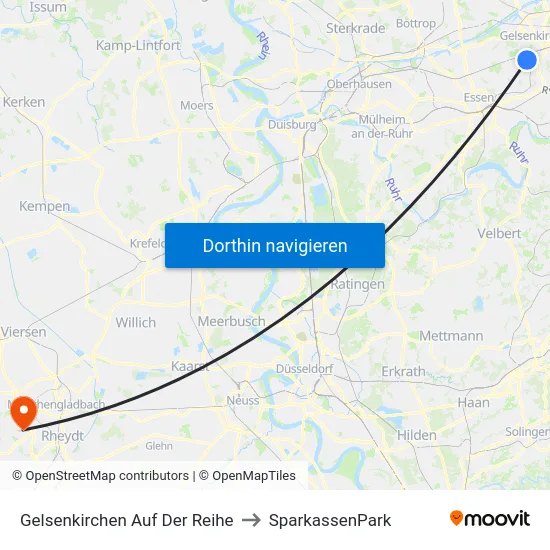 Gelsenkirchen Auf Der Reihe to SparkassenPark map