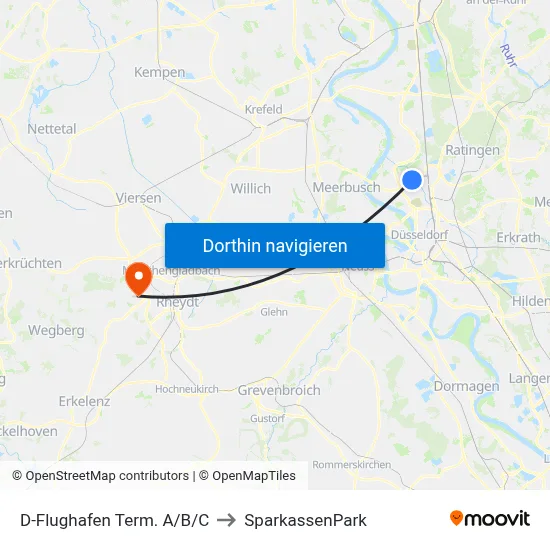 D-Flughafen Term. A/B/C to SparkassenPark map