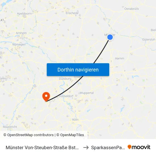 Münster Von-Steuben-Straße Bstg B to SparkassenPark map