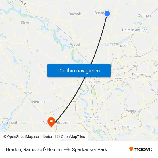 Heiden, Ramsdorf/Heiden to SparkassenPark map