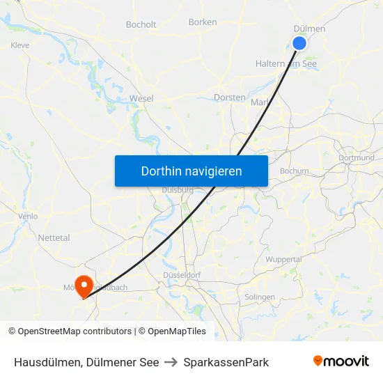 Hausdülmen, Dülmener See to SparkassenPark map