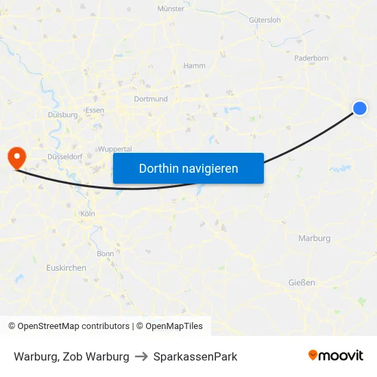 Warburg, Zob Warburg to SparkassenPark map