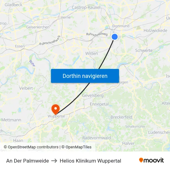 An Der Palmweide to Helios Klinikum Wuppertal map