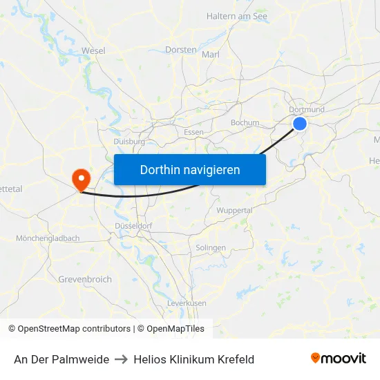 An Der Palmweide to Helios Klinikum Krefeld map