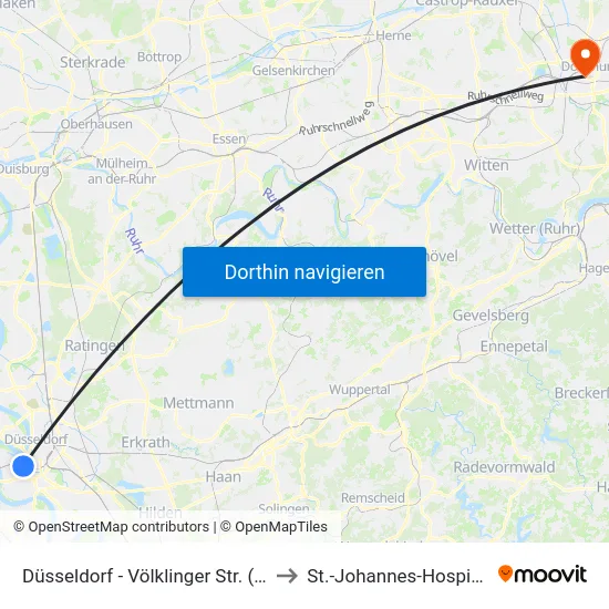 Düsseldorf - Völklinger Str. (S) to St.-Johannes-Hospital map