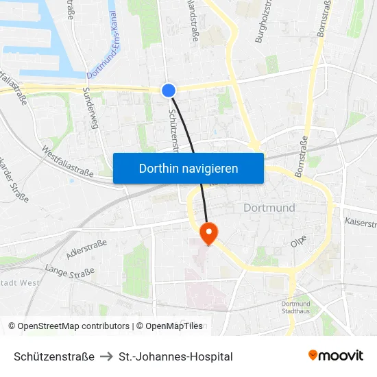 Schützenstraße to St.-Johannes-Hospital map