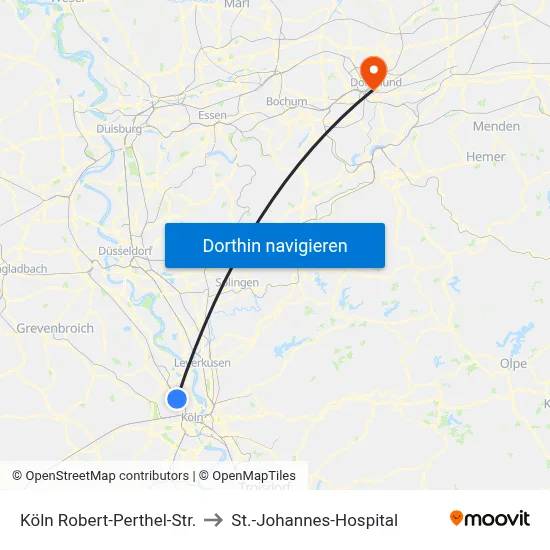 Köln Robert-Perthel-Str. to St.-Johannes-Hospital map