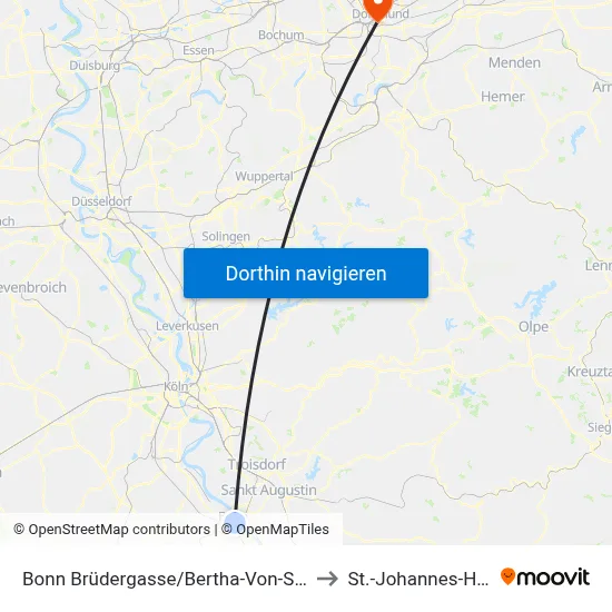 Bonn Brüdergasse/Bertha-Von-Suttner-Platz to St.-Johannes-Hospital map