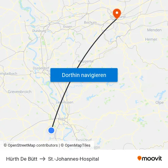 Hürth De Bütt to St.-Johannes-Hospital map