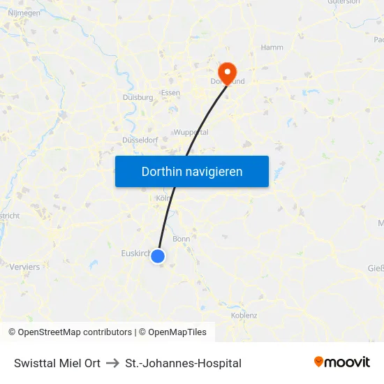 Swisttal Miel Ort to St.-Johannes-Hospital map
