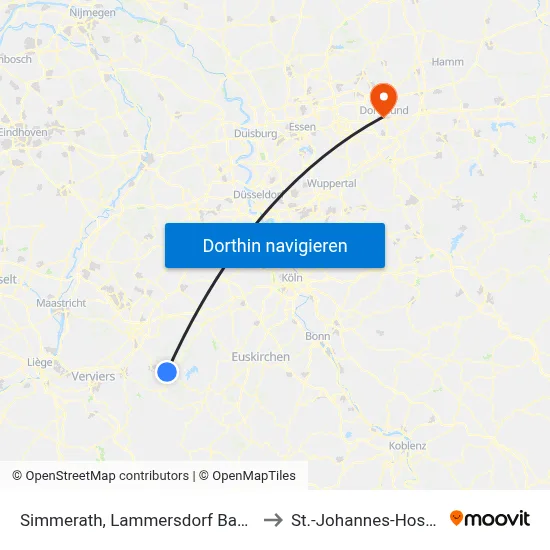 Simmerath, Lammersdorf Bahnhof to St.-Johannes-Hospital map