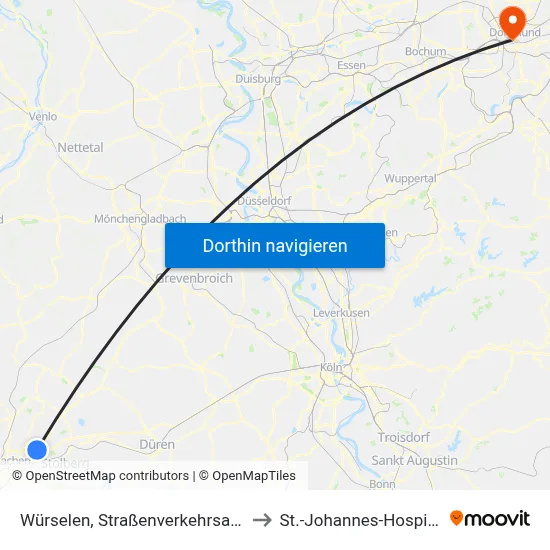 Würselen, Straßenverkehrsamt to St.-Johannes-Hospital map