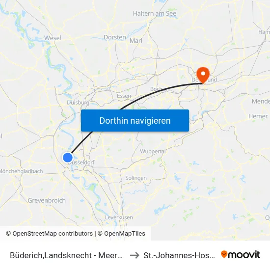 Büderich,Landsknecht - Meerbusch to St.-Johannes-Hospital map