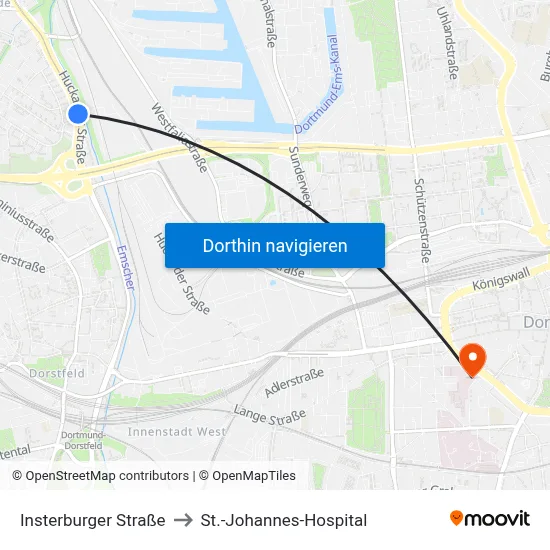 Insterburger Straße to St.-Johannes-Hospital map