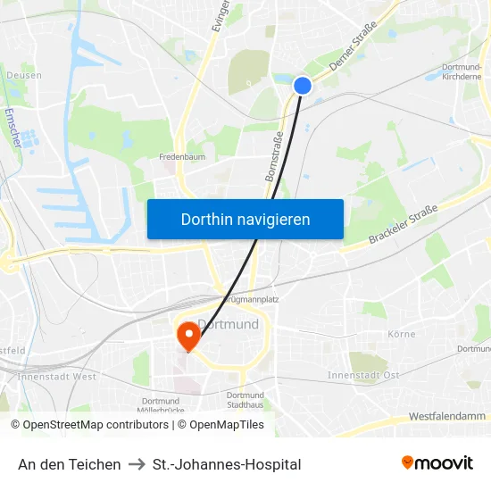 An den Teichen to St.-Johannes-Hospital map
