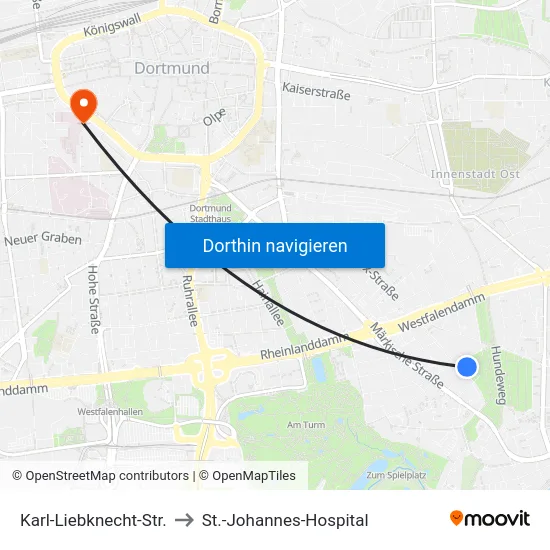 Karl-Liebknecht-Str. to St.-Johannes-Hospital map