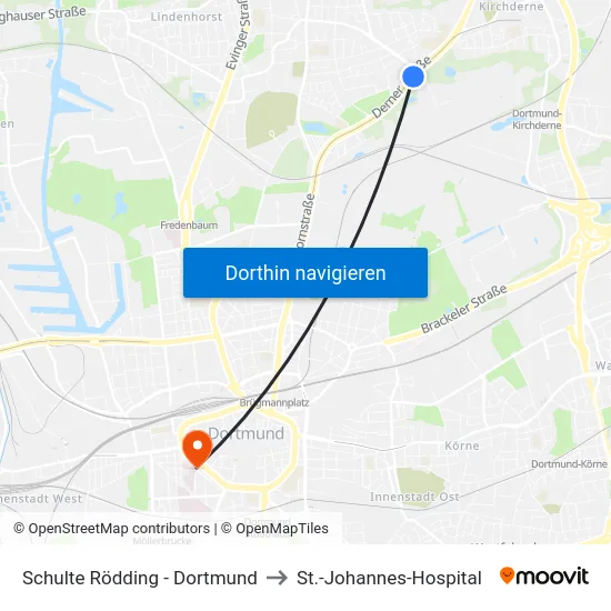 Schulte Rödding - Dortmund to St.-Johannes-Hospital map