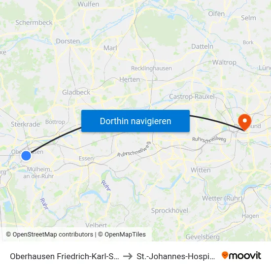 Oberhausen Friedrich-Karl-Str. to St.-Johannes-Hospital map