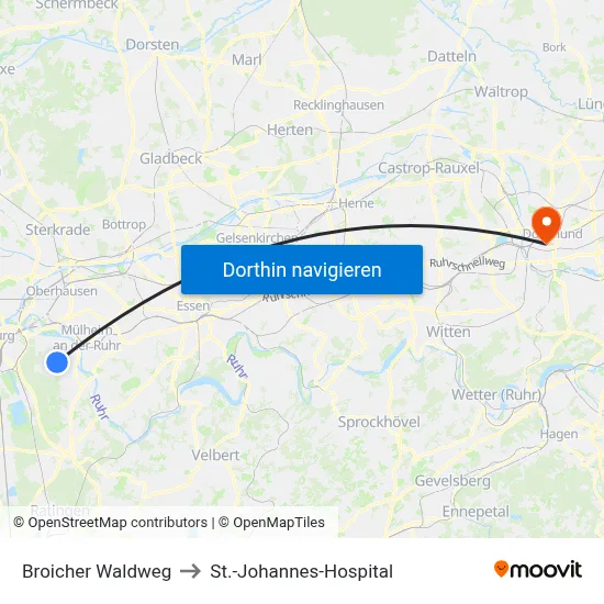 Broicher Waldweg to St.-Johannes-Hospital map