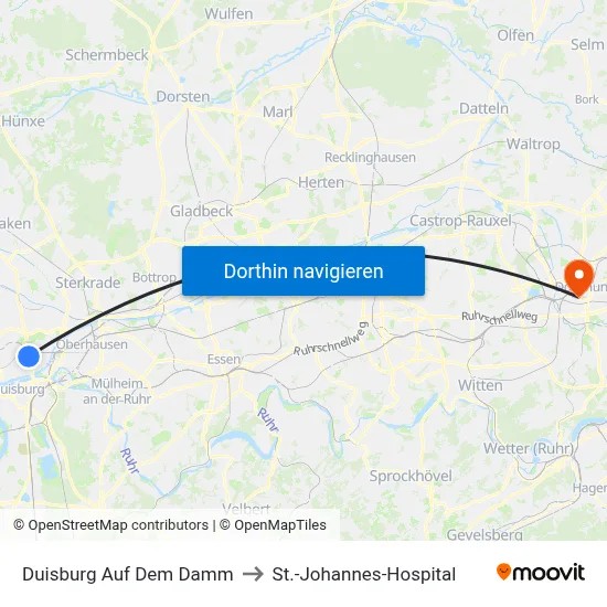 Duisburg  Auf Dem Damm to St.-Johannes-Hospital map