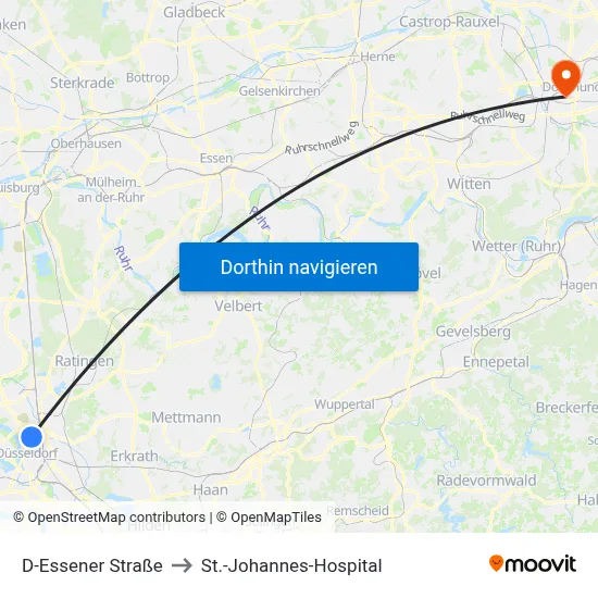 D-Essener Straße to St.-Johannes-Hospital map