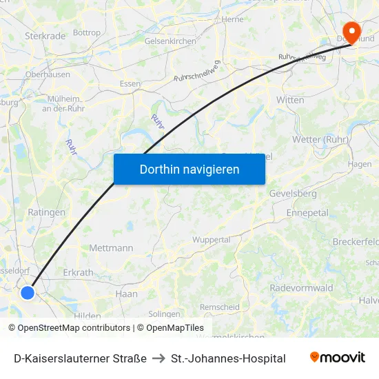 D-Kaiserslauterner Straße to St.-Johannes-Hospital map