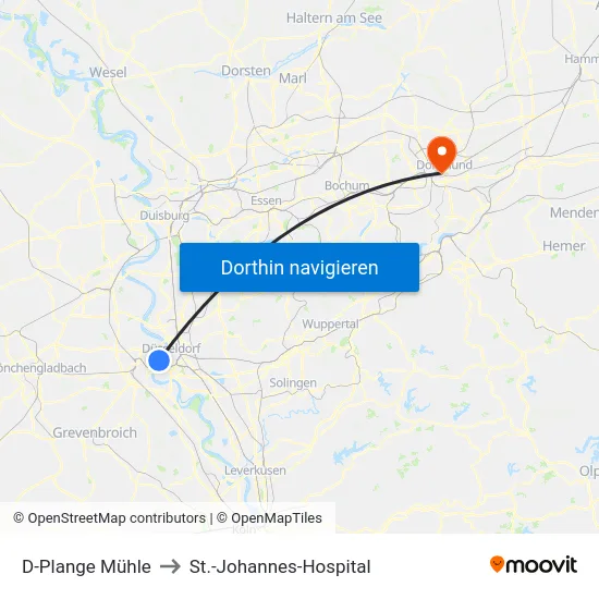 D-Plange Mühle to St.-Johannes-Hospital map