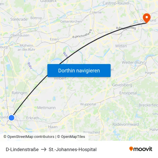 D-Lindenstraße to St.-Johannes-Hospital map