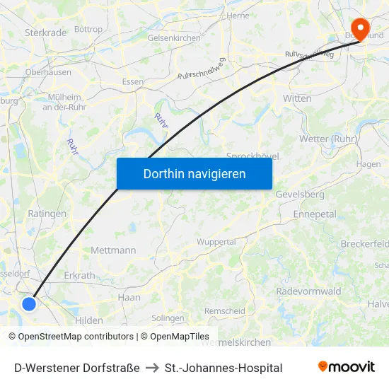 D-Werstener Dorfstraße to St.-Johannes-Hospital map