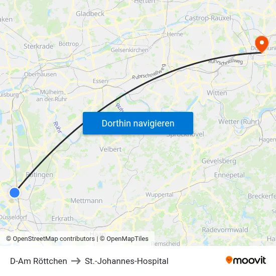D-Am Röttchen to St.-Johannes-Hospital map