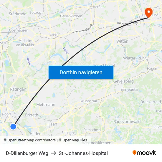 D-Dillenburger Weg to St.-Johannes-Hospital map