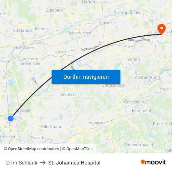D-Im Schlank to St.-Johannes-Hospital map