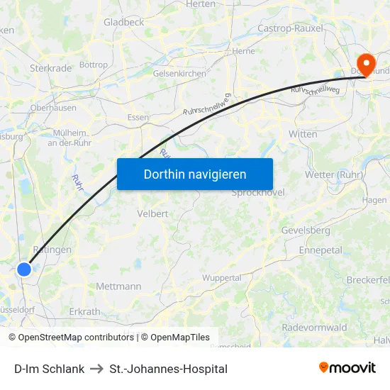 D-Im Schlank to St.-Johannes-Hospital map