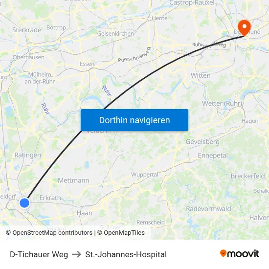 D-Tichauer Weg to St.-Johannes-Hospital map