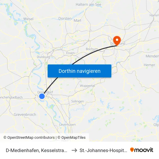 D-Medienhafen, Kesselstraße to St.-Johannes-Hospital map