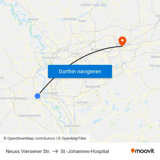 Neuss Viersener Str. to St.-Johannes-Hospital map