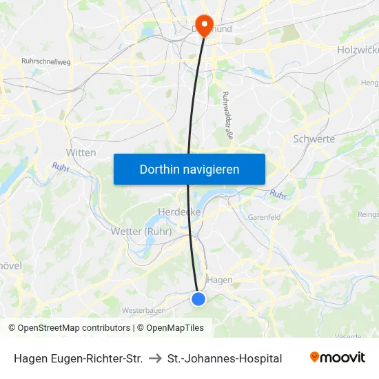 Hagen Eugen-Richter-Str. to St.-Johannes-Hospital map