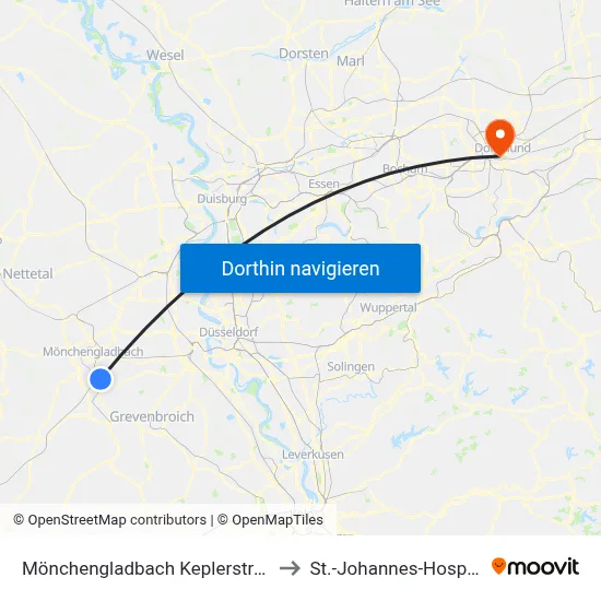 Mönchengladbach Keplerstraße to St.-Johannes-Hospital map
